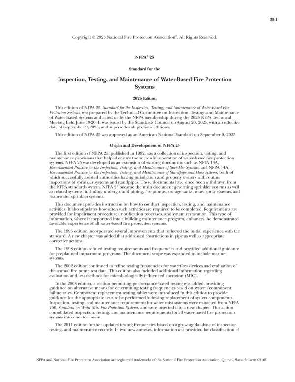 NFPA 25 PDF NFPA 25 PDF