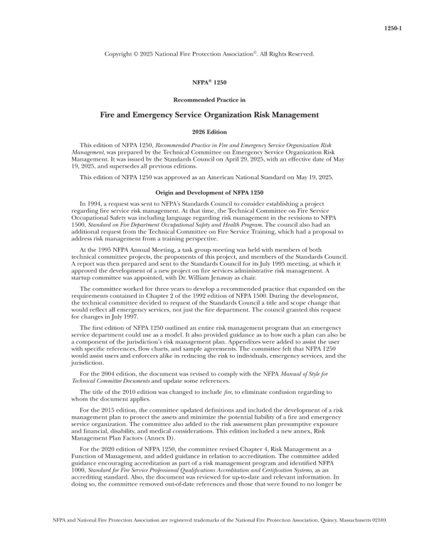 NFPA 1250 PDF NFPA 1250 PDF